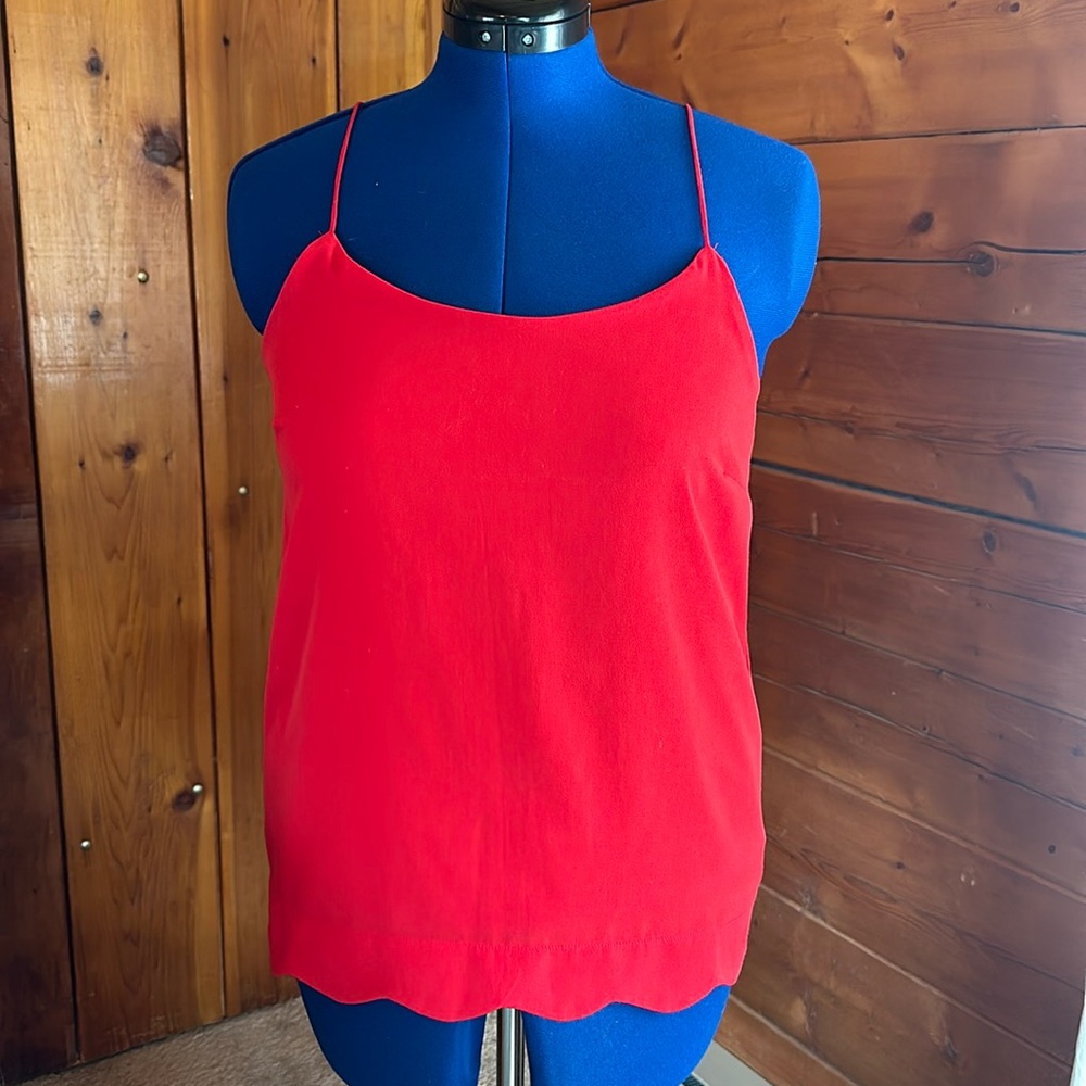 The Limited Red Camisole with Scalloped Bottom Size M.